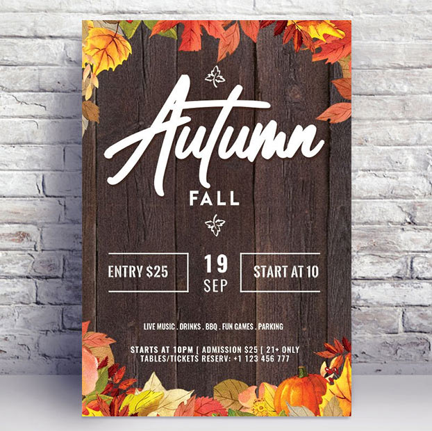 AutumnFall PSD Flyer Template