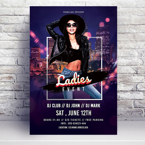 Ladies event psd flyer template