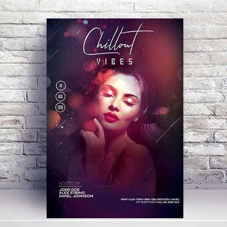Chillout Vibe Party PSD Flyer Template