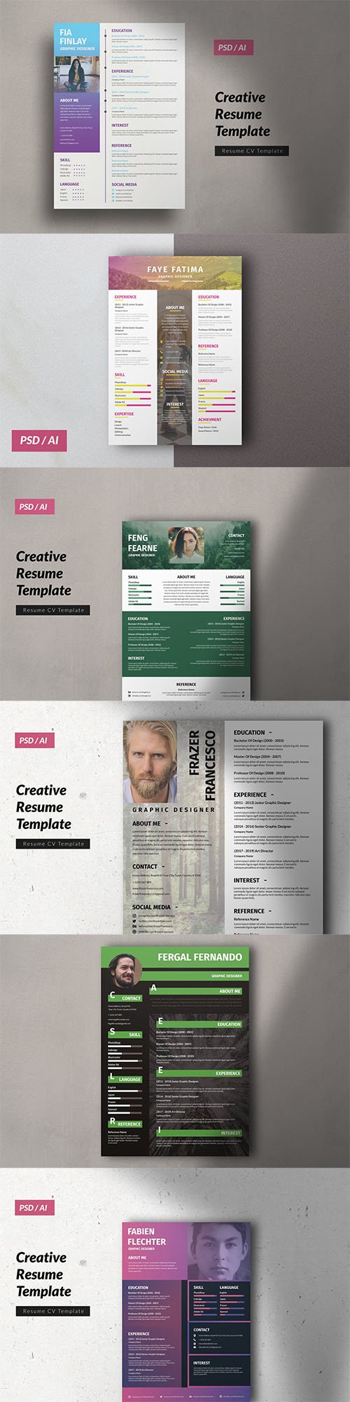 Resume Graphic Design Vol. 1-6