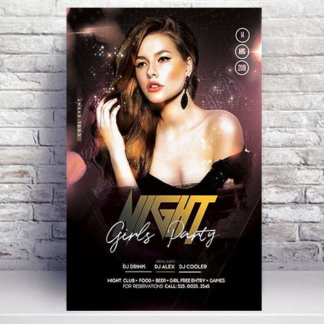 Girls Night Event PSD Flyer Template