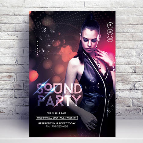 Sound Party Night PSD Flyer Template