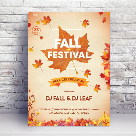 Fall Festival - Premium flyer psd template
