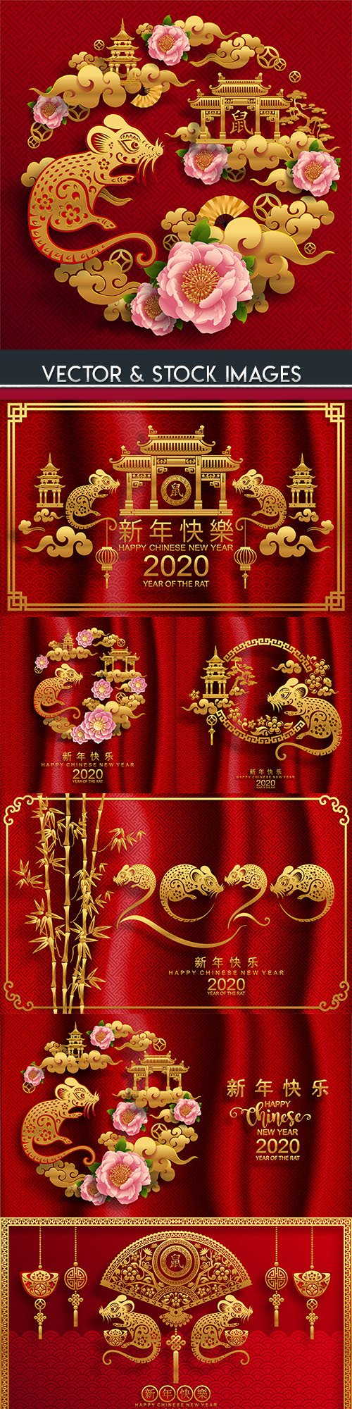 Rat symbol of Chinese New Year 2020 illustration