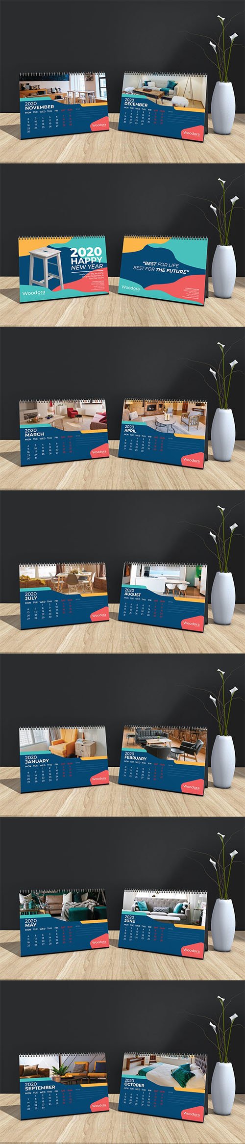 Woodora Furniture Table Calendar 2020