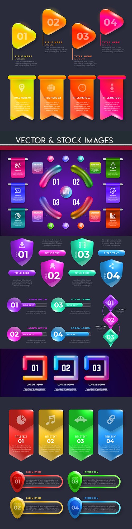 Business infographics options elements collection 112