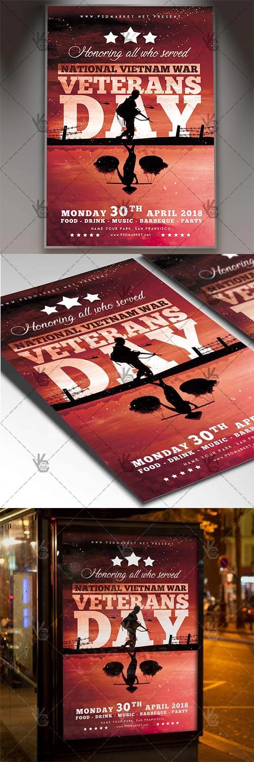 Vietnam Veterans Day Flyer - American PSD Template