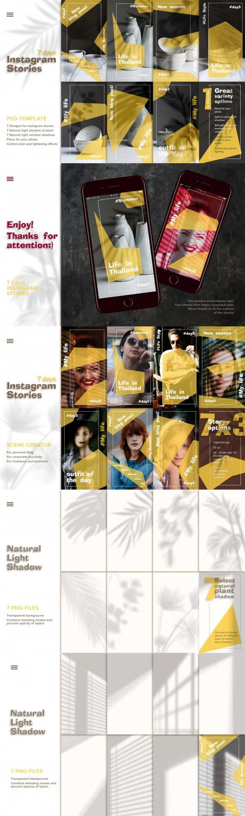 7 days Instagram stories Template sc 3700158