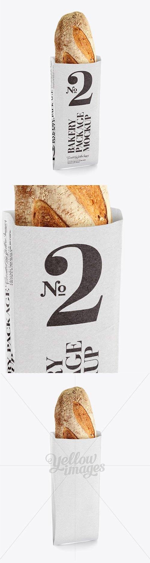 White Paper Bakery Bag Mockup 11505