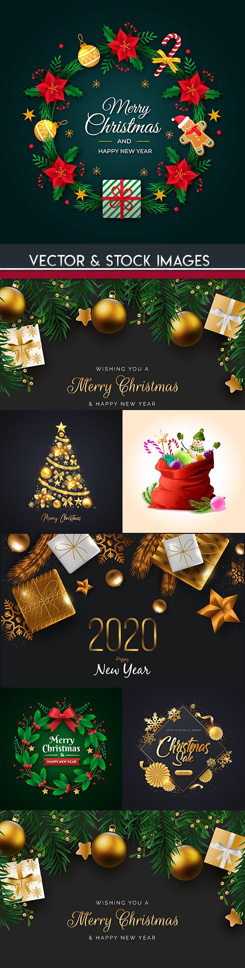 Merry Christmas and New Year background decorative 25