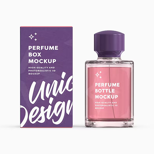 Perfume Bottle & Box Mockup