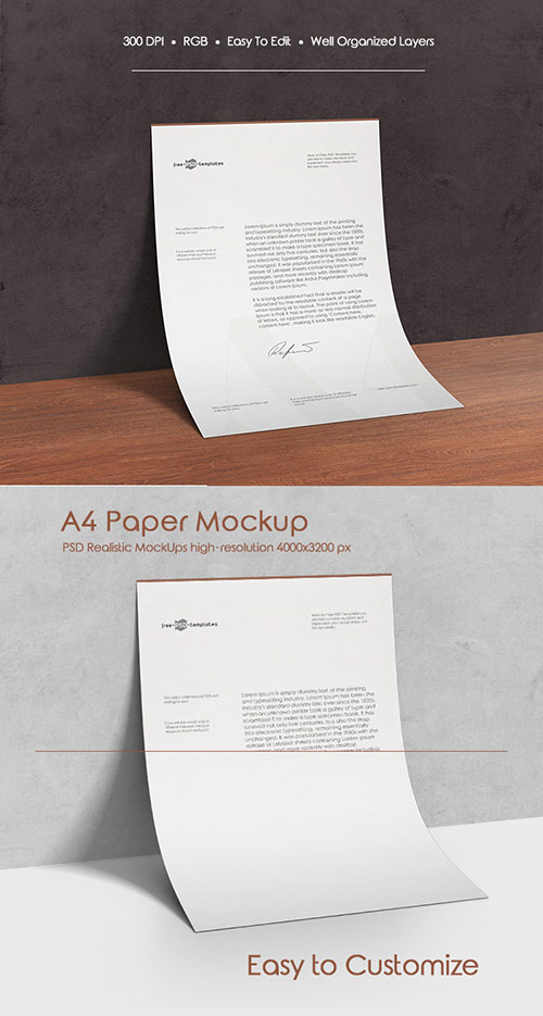 A4 Paper Mock-up
