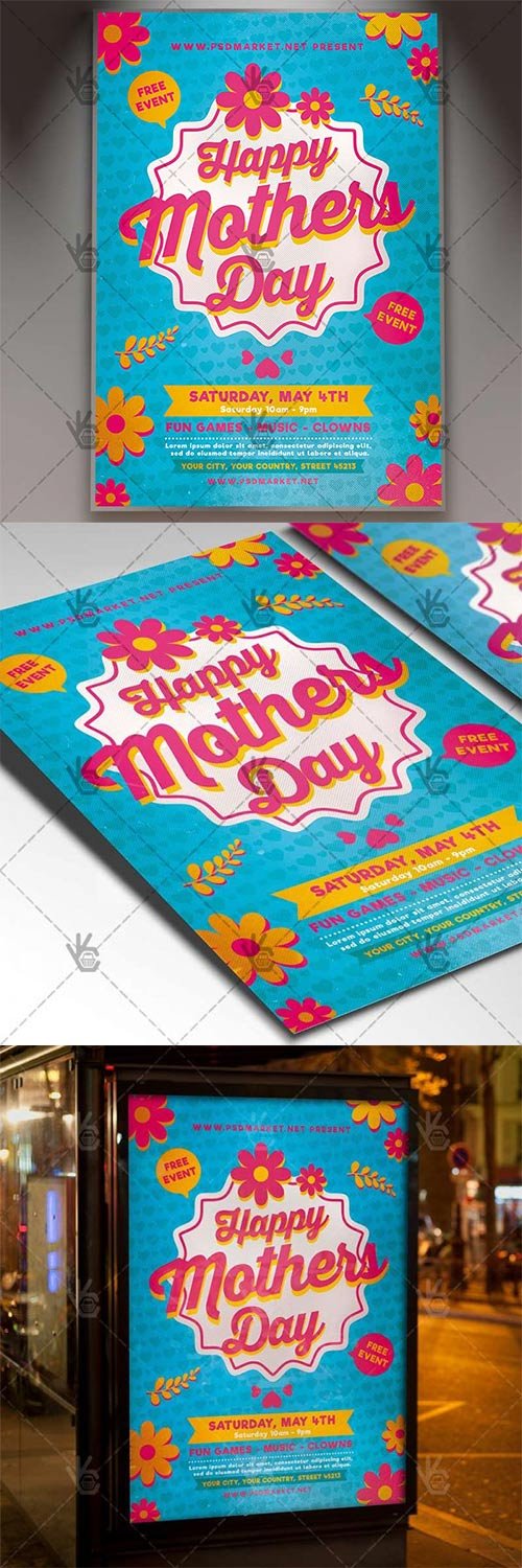 Happy Mothers Day Flyer - Club PSD Template