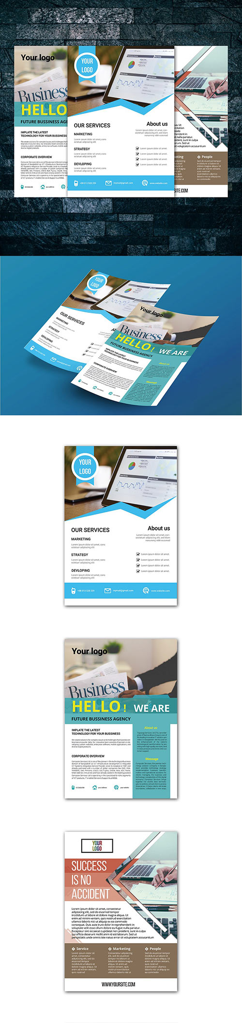 3 Minimal Corporate Flyers