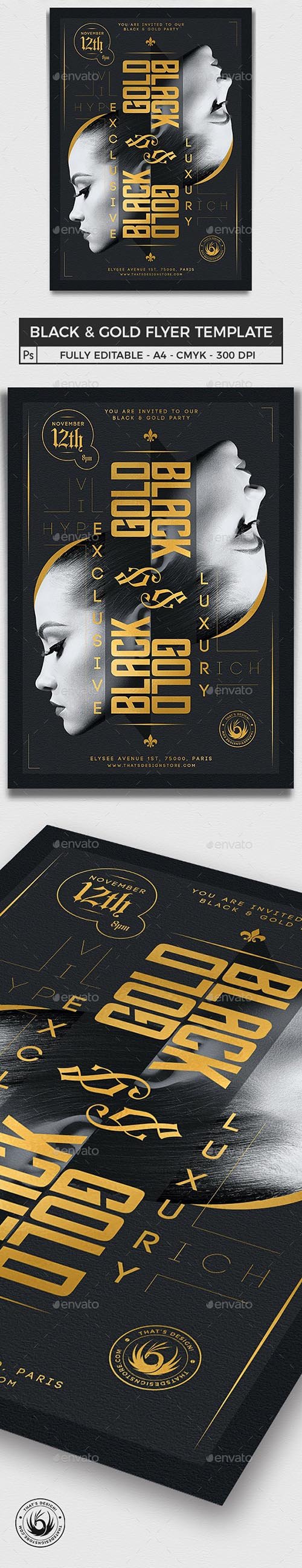 Black and Gold Flyer Template V17