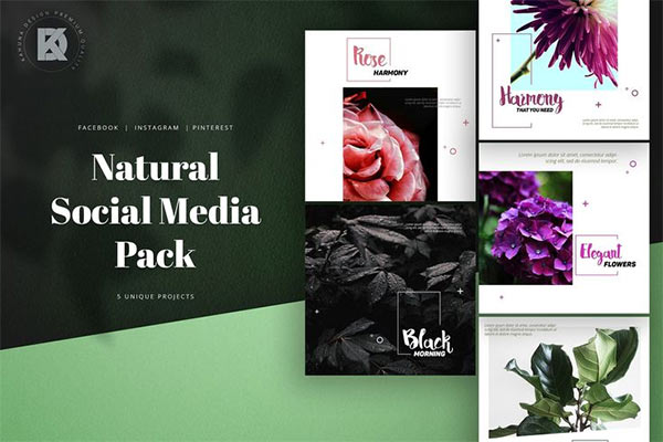 Natural Eco Social Media Pack PSD