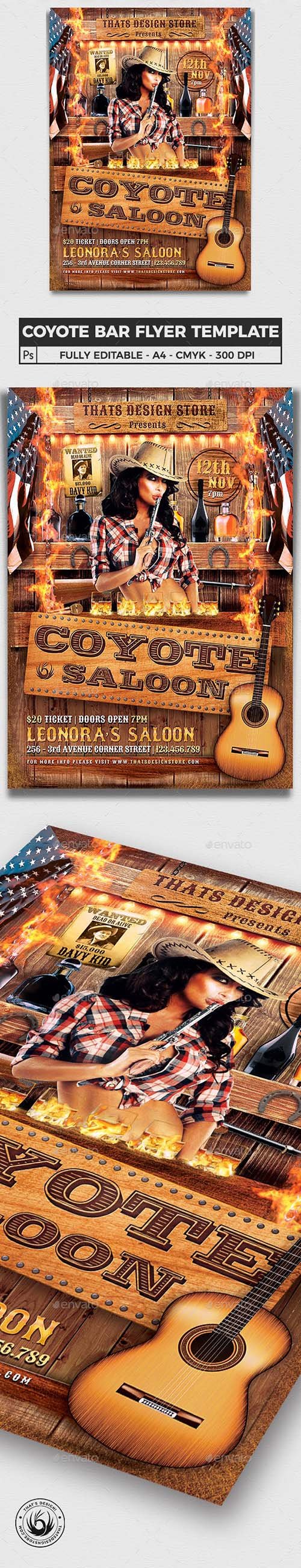 Coyote Bar Flyer Template 7364462