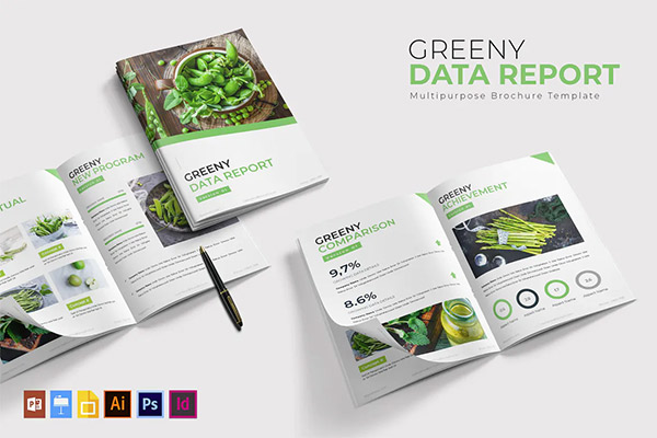 Greeny Data Report | Brochure Template