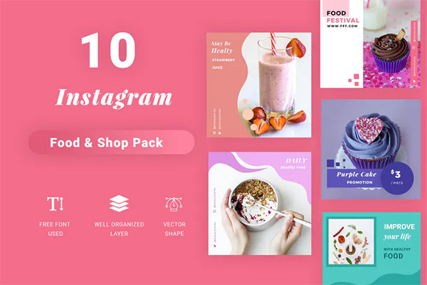 Instagram Social Media Pack - Food Edition