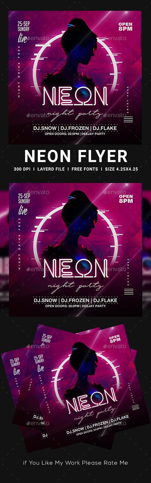 Neon Party Flyer 23537729