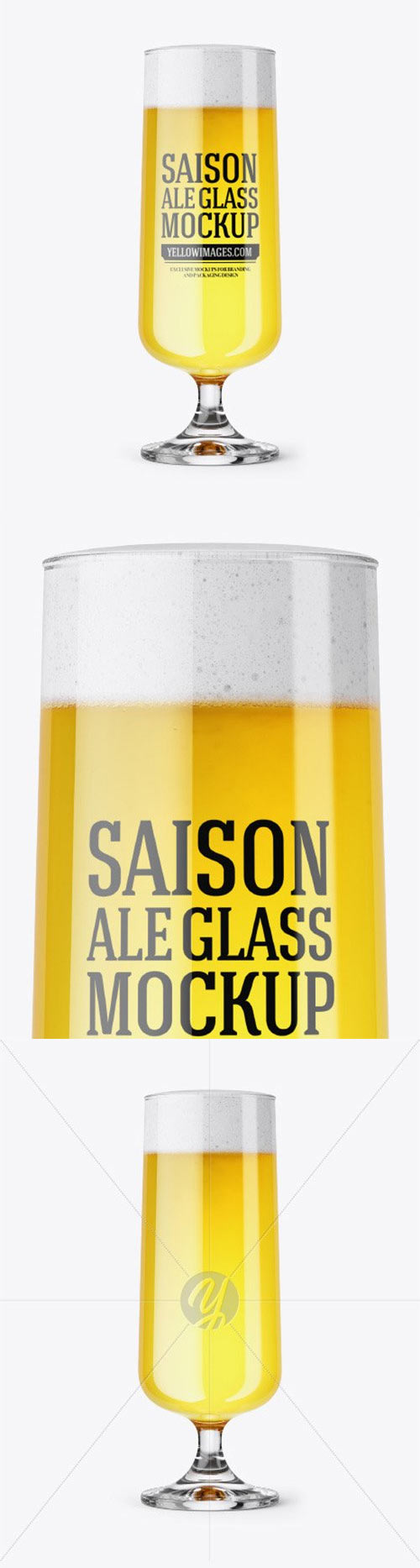 Goblet Glass with Saison Ale Mockup 51201
