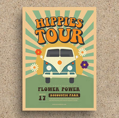 Hippies Party Flyer N3XTA27