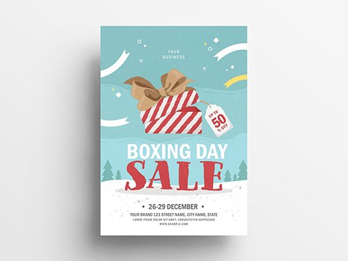 Holiday Sale Flyer Layout with Christmas Theme