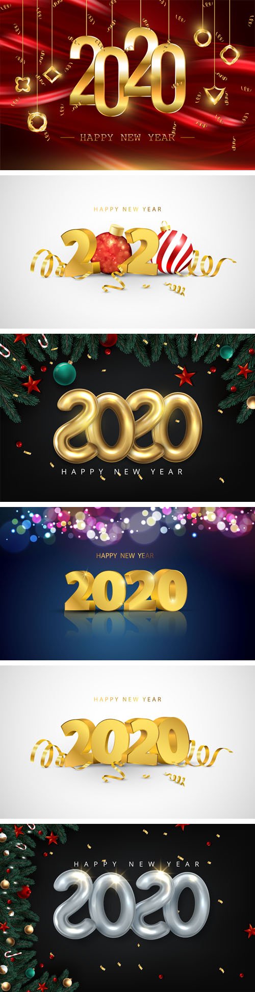 Happy New Year 2020 Vector Collection 1