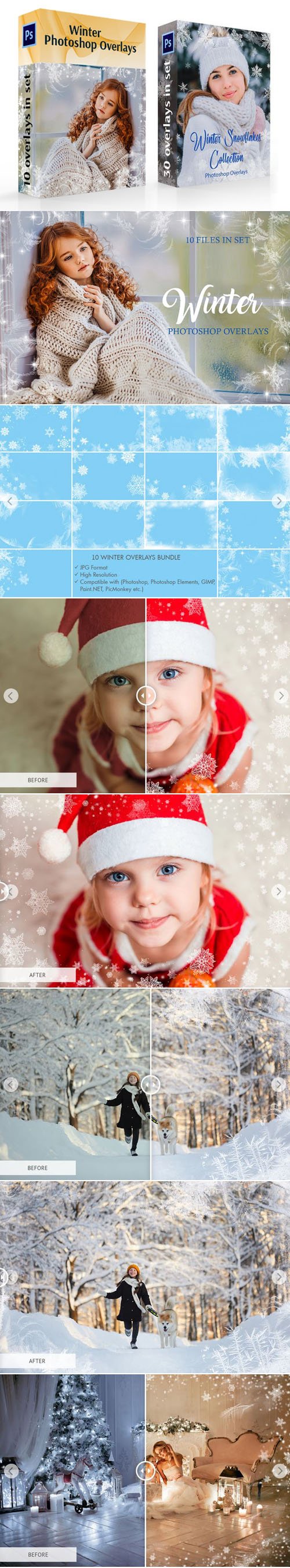 10 Winter Overlays Collection for Photoshop