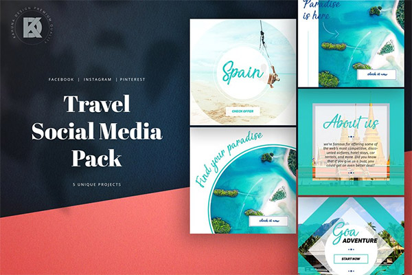 Travel Social Media Pack 2 PSD