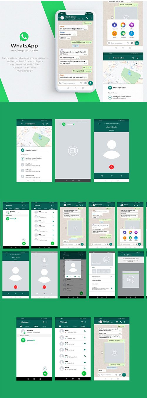 WhatsApp Mock-Up Template PSD