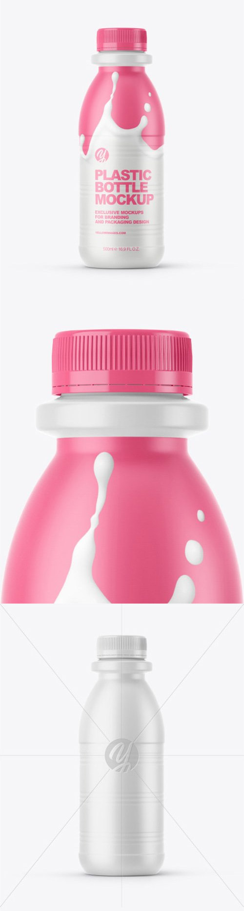 Dairy Bottle with Matte Shrink Sleeve Mockup