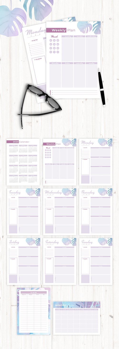 Pastel Style Planner Layout