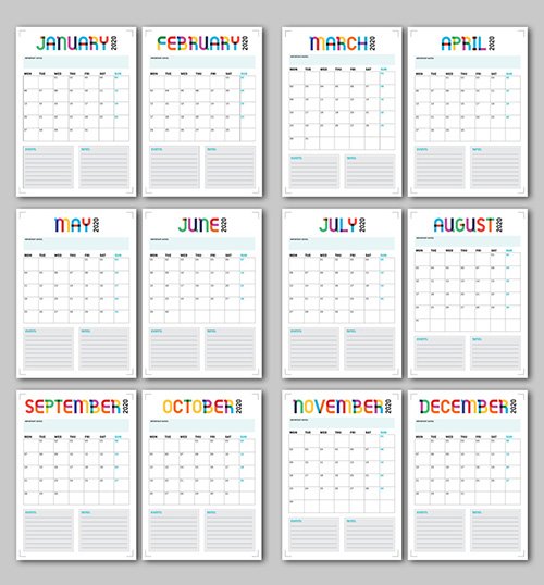 Annual Calendar Planner Layout