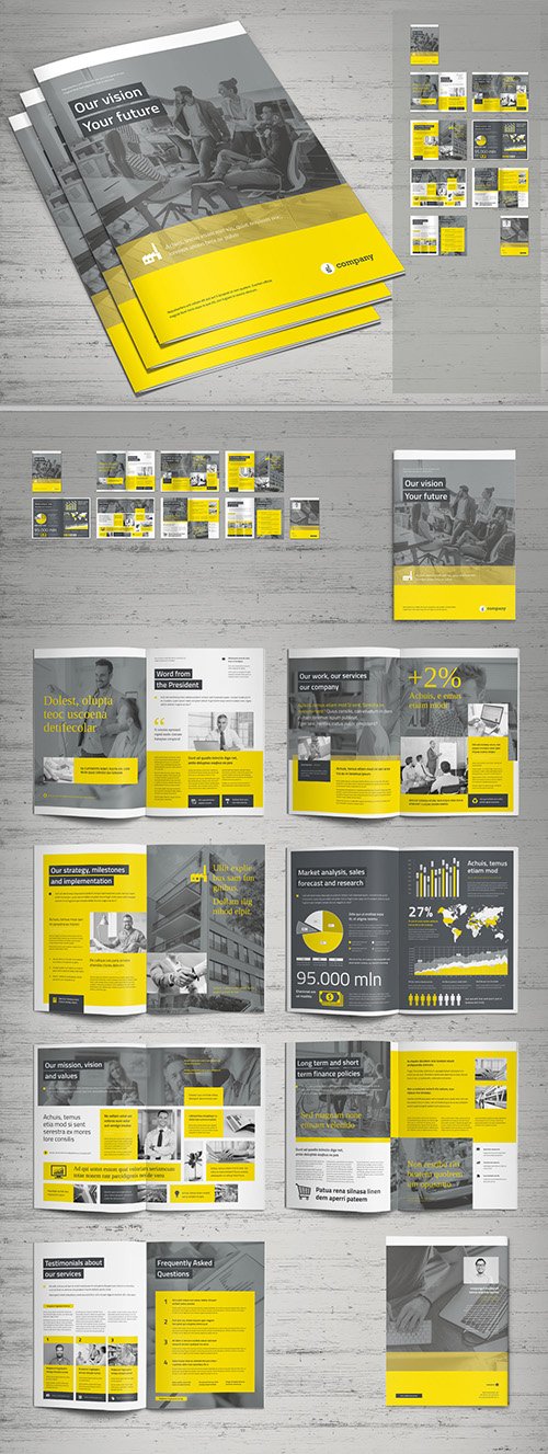 Yellow and Gray Business Brochure Layout