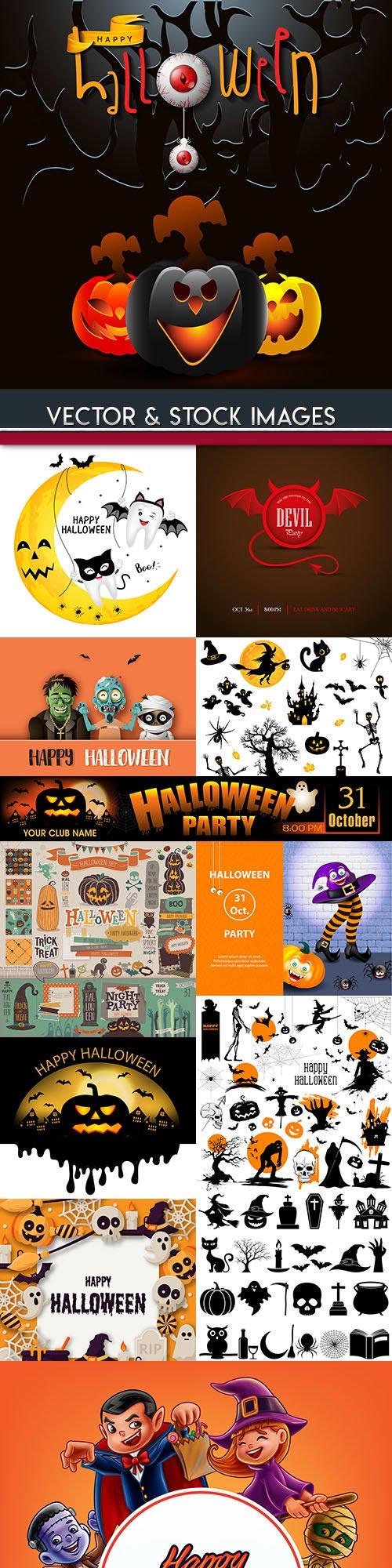 Happy Halloween holiday illustration collection 39