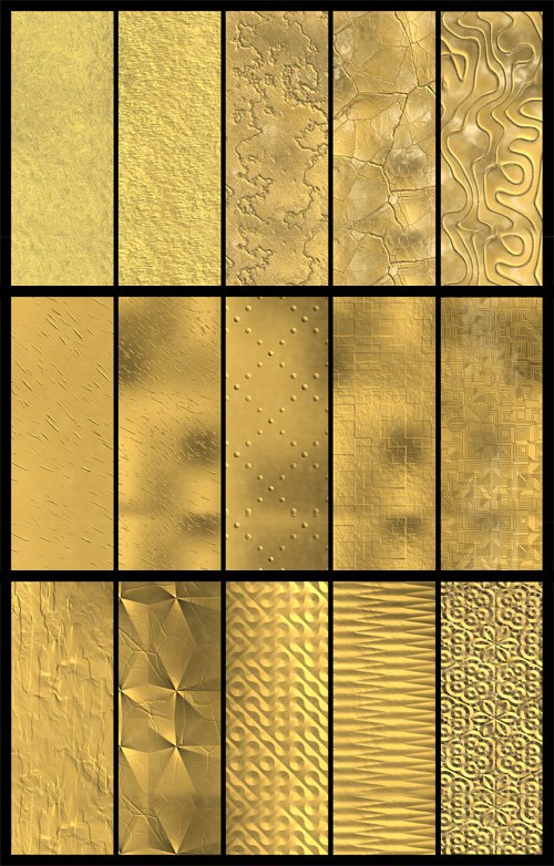Mixed Bright Gold Tile Patterns Collection