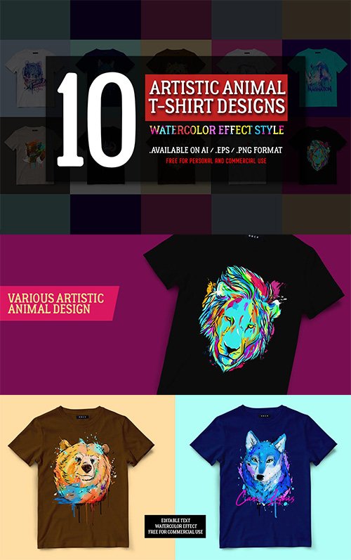 10 Artistic Animal T-shirt Designs