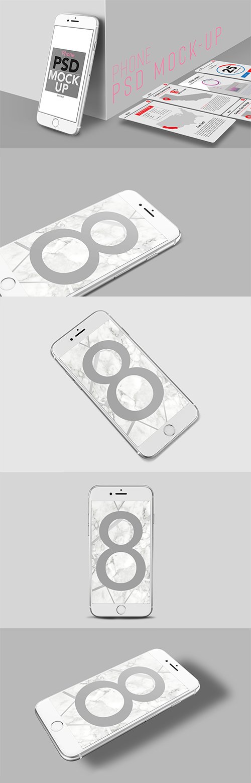 Silver Iphone 8 Mockup Pack