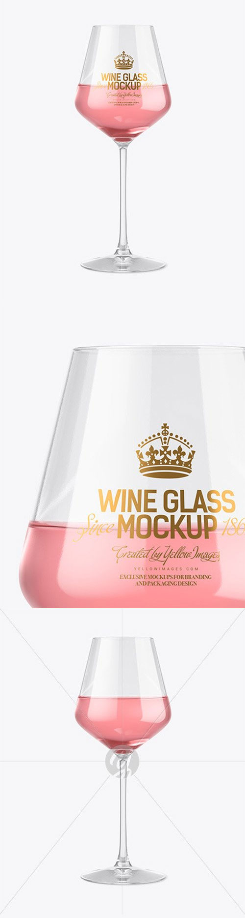 Pink Wine Glass Mockup