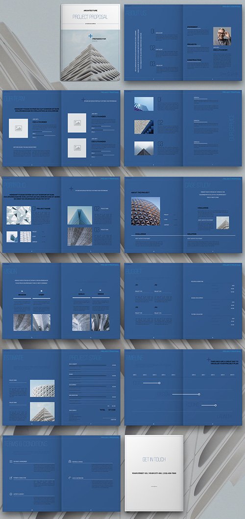 Architecture Proposal Layout with Blue Elements