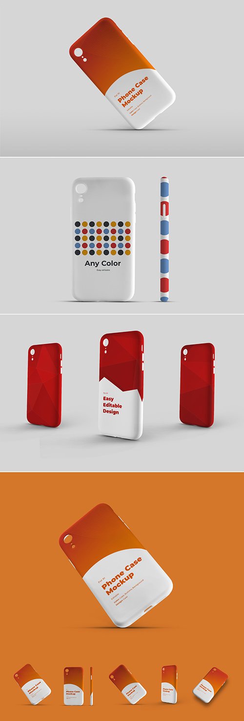 Smartphone Phone Case Mockup Set