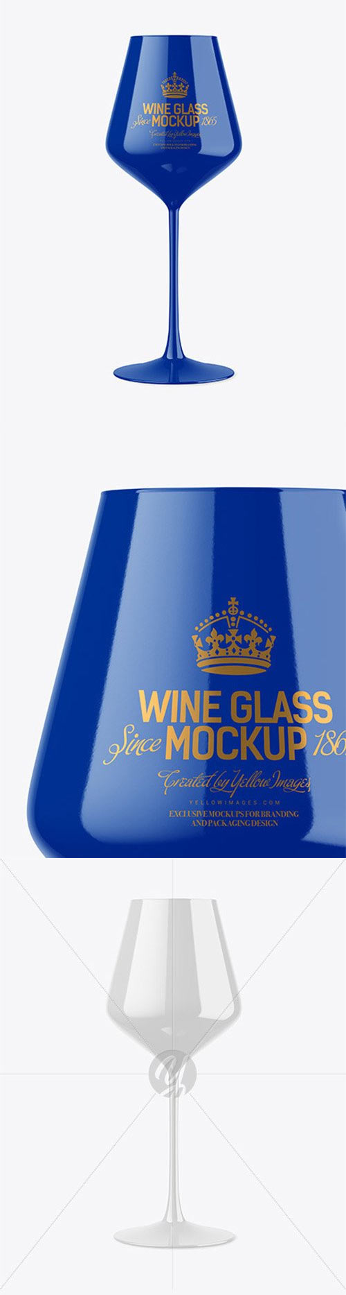 Glossy Wine Glass Mockup