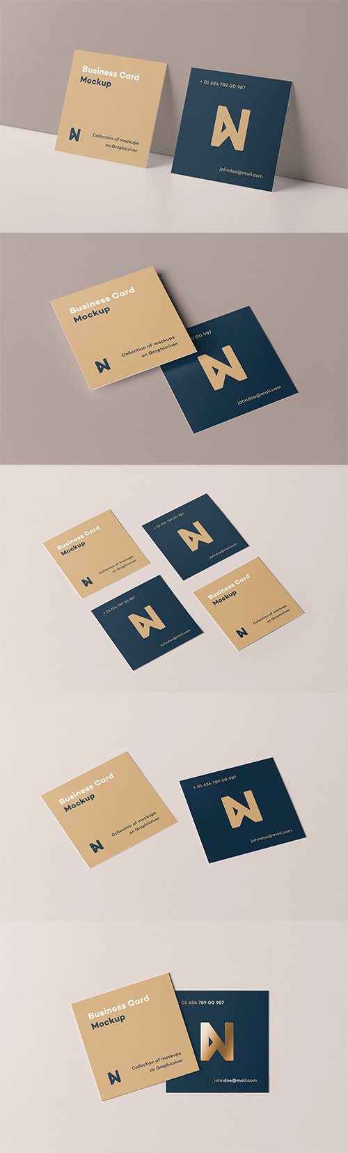 Square Business Card Mock-up PSD