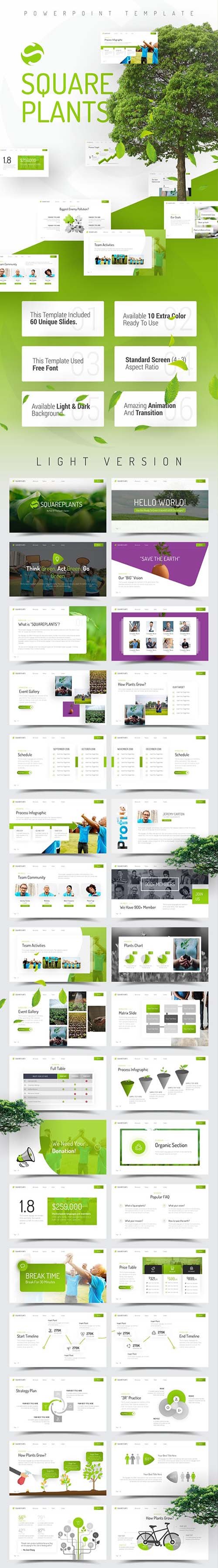 Squareplants Ecology & Environment PowerPoint Template