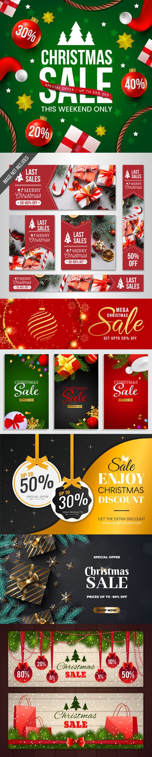 Holiday Sales Banners Vector Collection 2