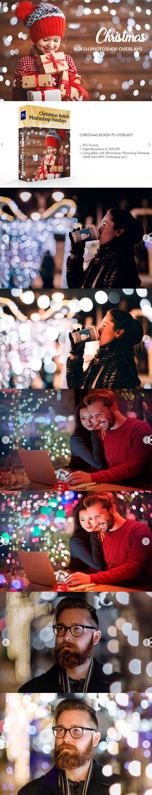 Happy Holiday Lights Bokeh Overlays Collection