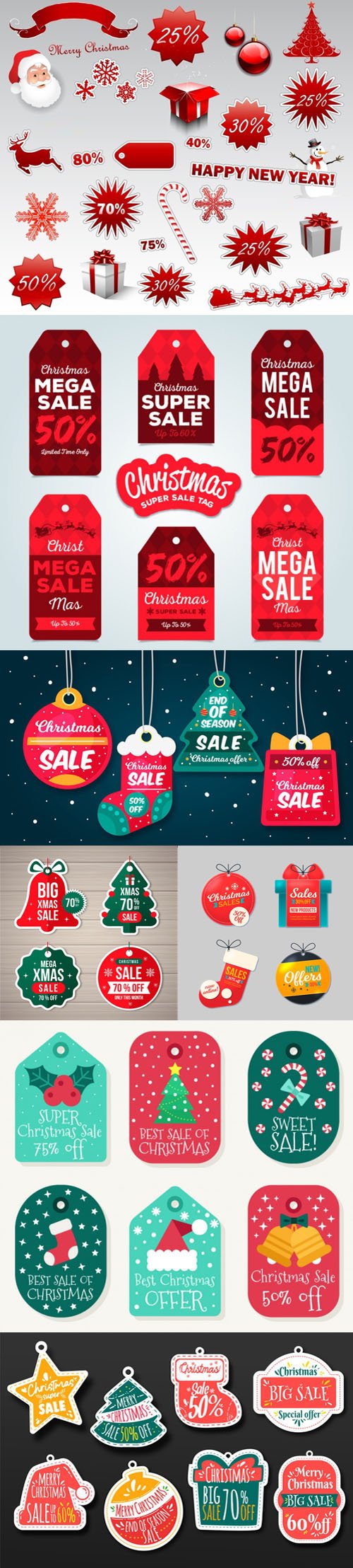 Holiday Sales Elements Vector Collection 1