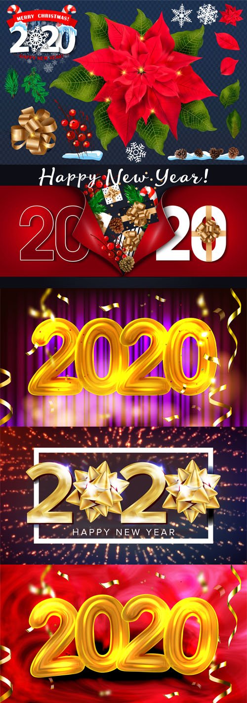 Happy New Year 2020 Vector Collection 2