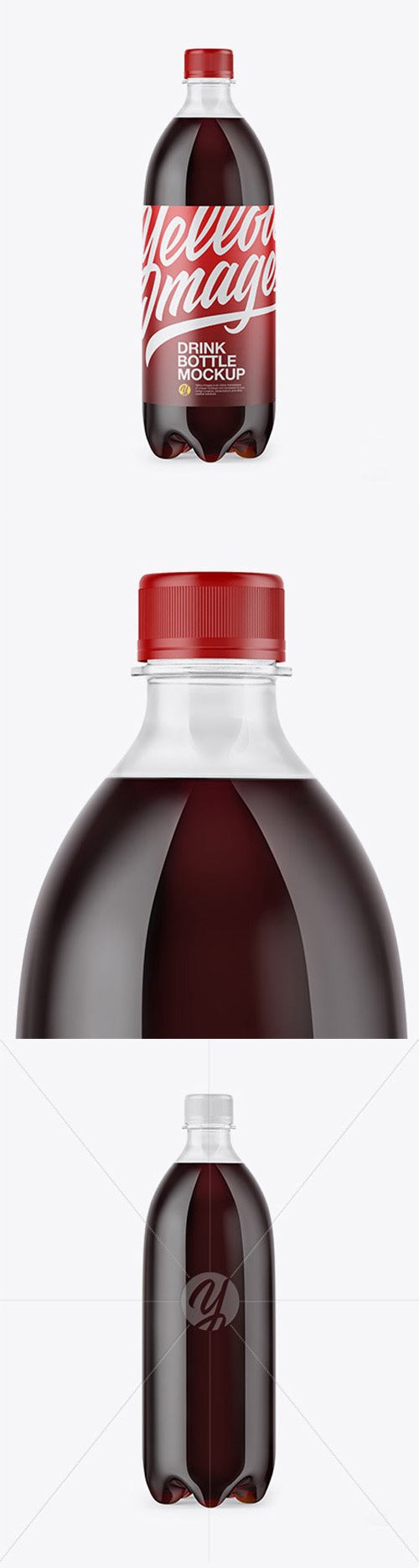 Clear PET Bottle with Dark Drink Mockup